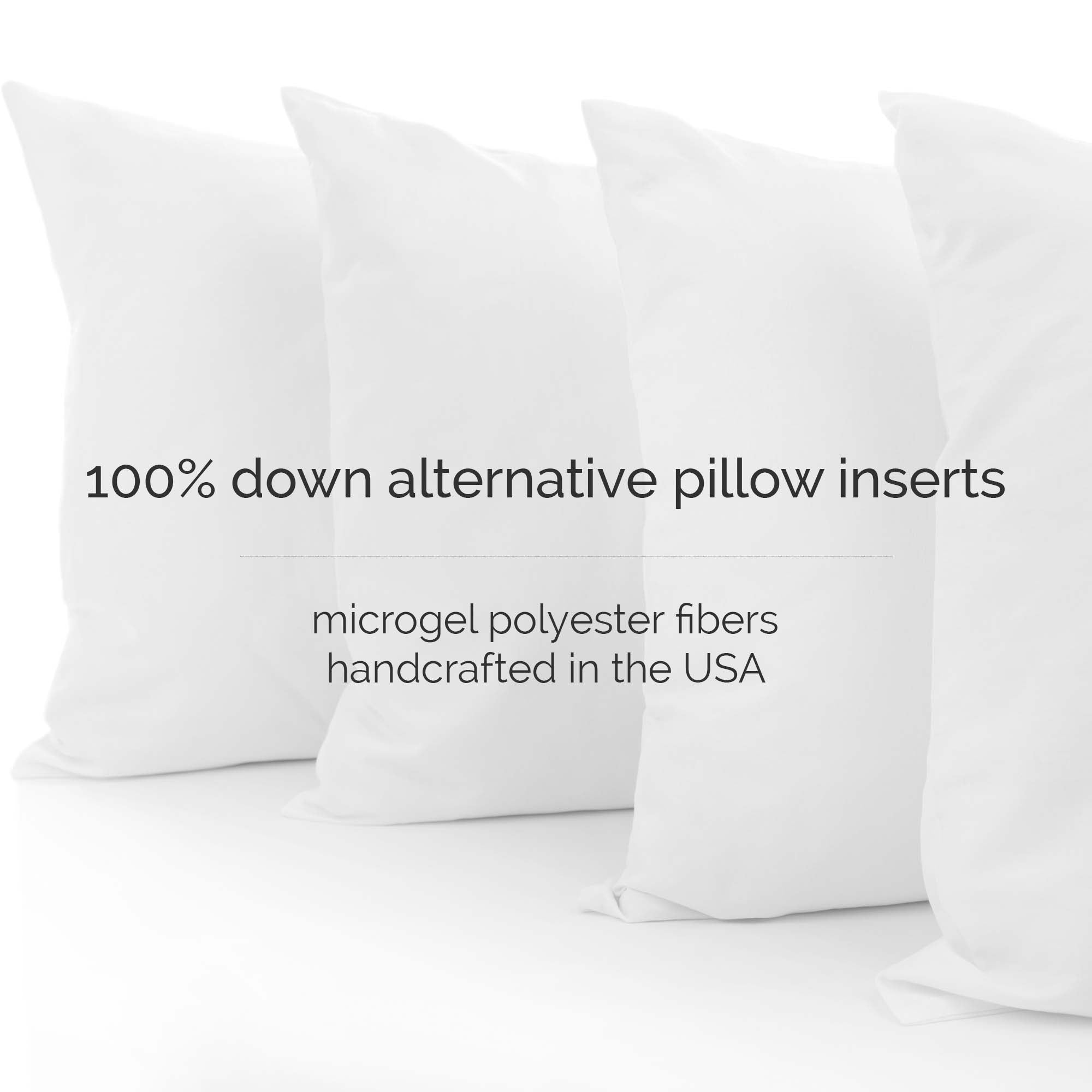 Lux Decor Collection Throw Pillows - 14 x 14 Pillow Insert Set of 4 White  Soft & Comfortable Square Pillows