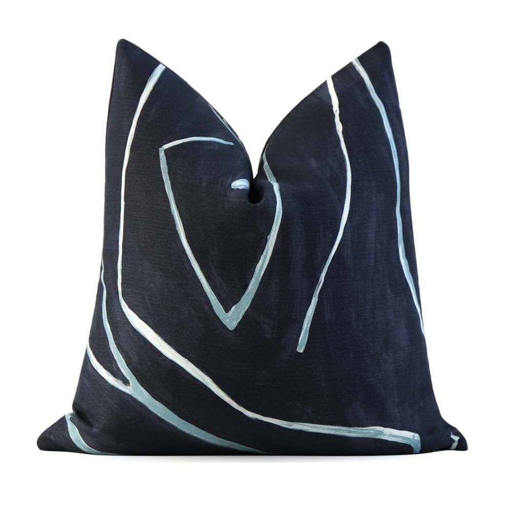 Handwoven Globo Royal Blue Knotted Throw Pillow by Chloe & Olive