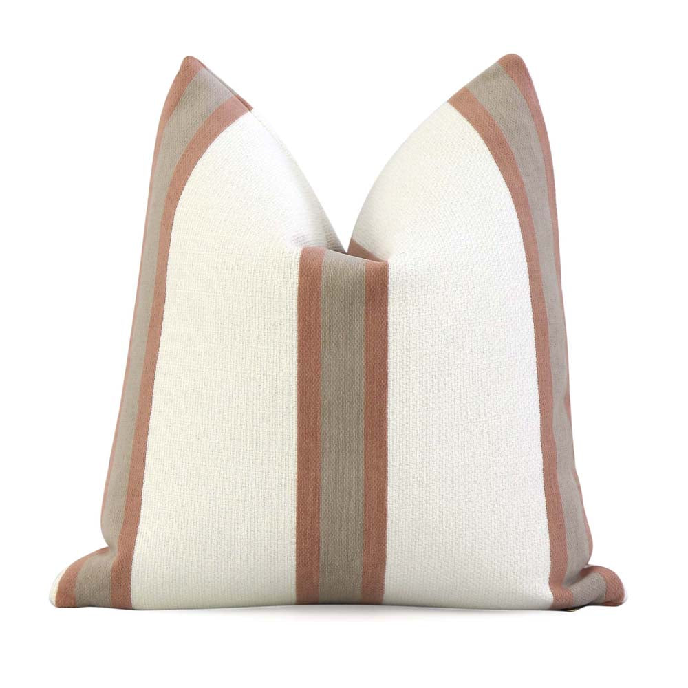 Striped Simpatico Terracotta Throw Pillow Cover by Chloe & Olive