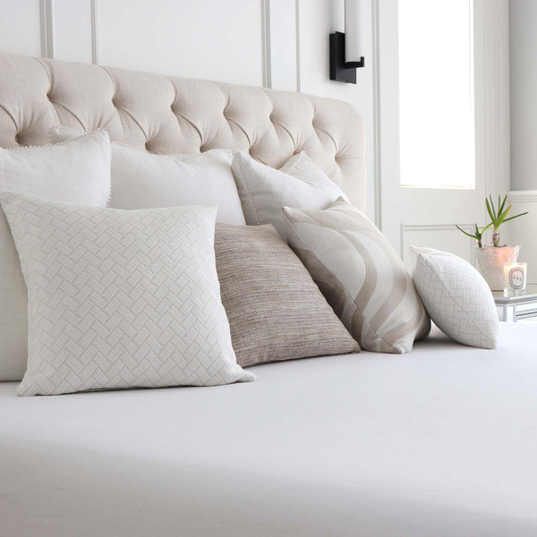 Ivory - White Textured throw pillows