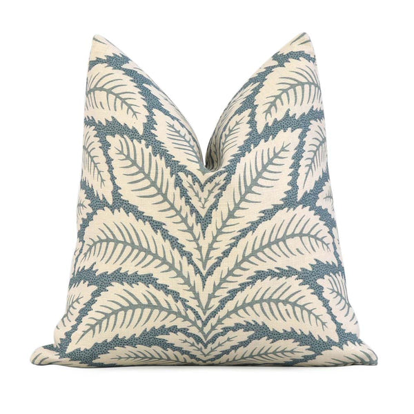 Thibaut Austin Brown and Navy Blue Block Print Throw Pillow - Chloe & Olive