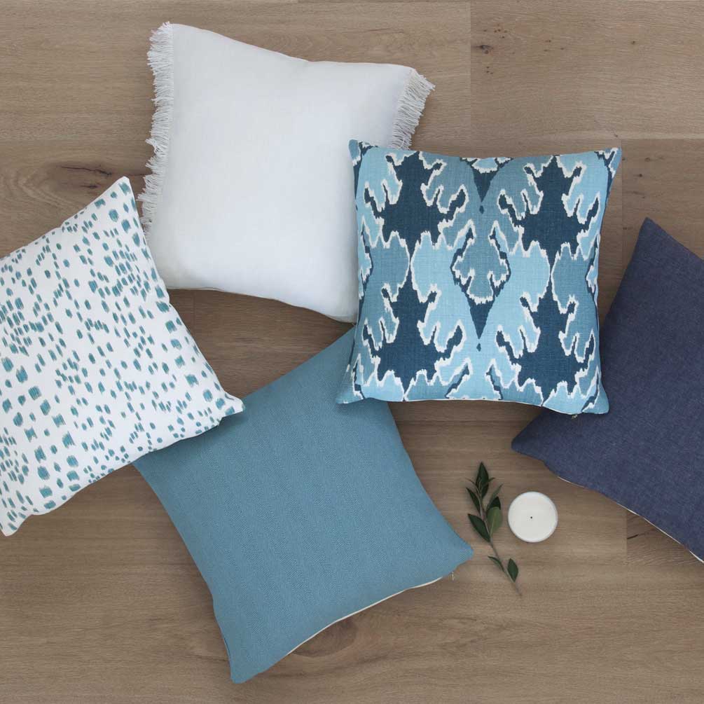 Navy Throw Pillows for Couch Cushions, Red White & Denim Blue Sofa Pillow  Covers Set, Small Bed Decor Pillow or Large Outdoor Pillows 