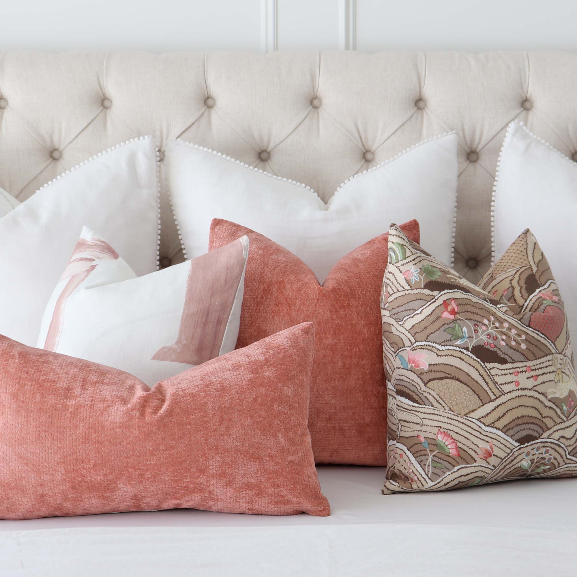 Performance Formentera Blush Pink Textured Throw Pillow - Chloe & Olive