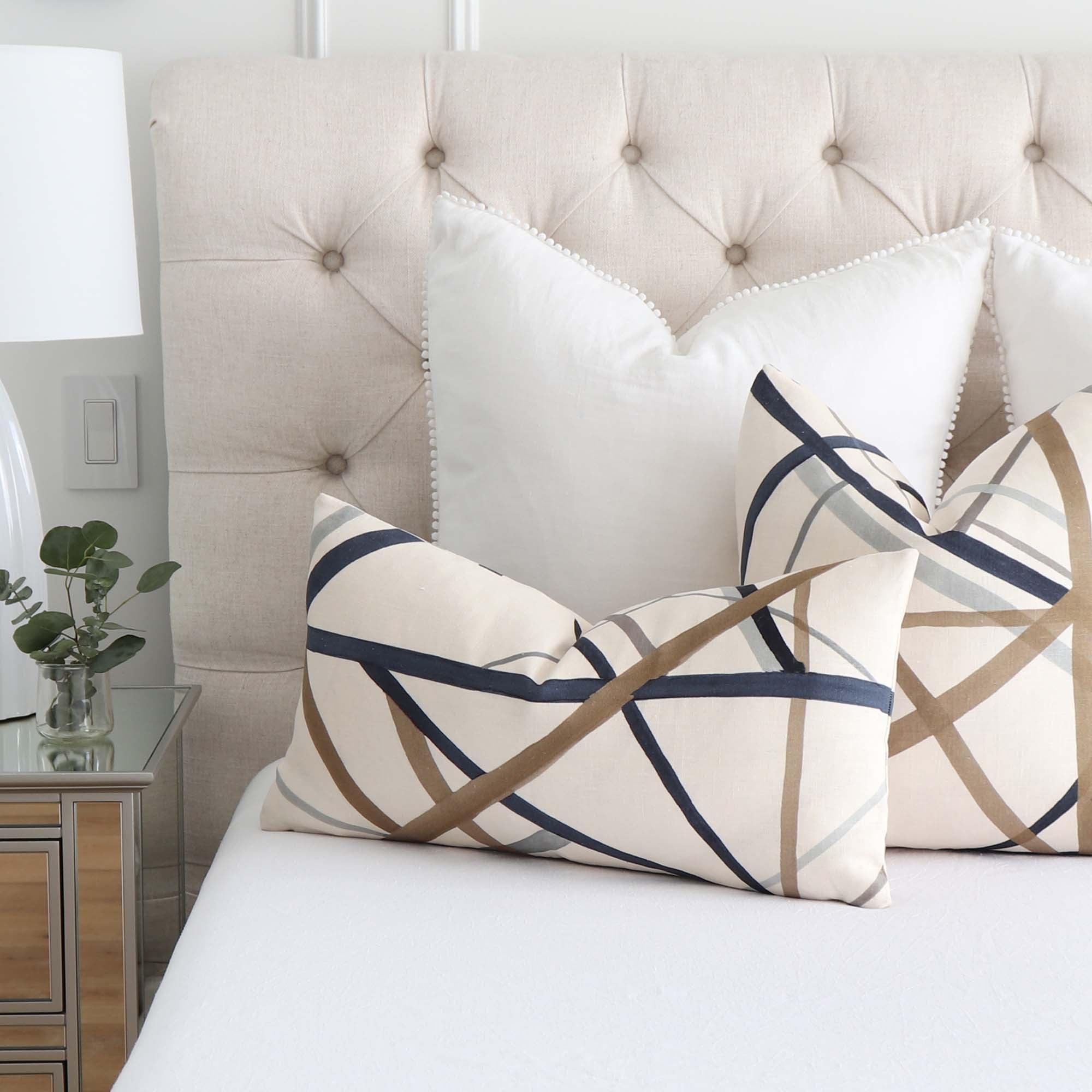 Striped Simpatico Terracotta Throw Pillow Cover by Chloe & Olive