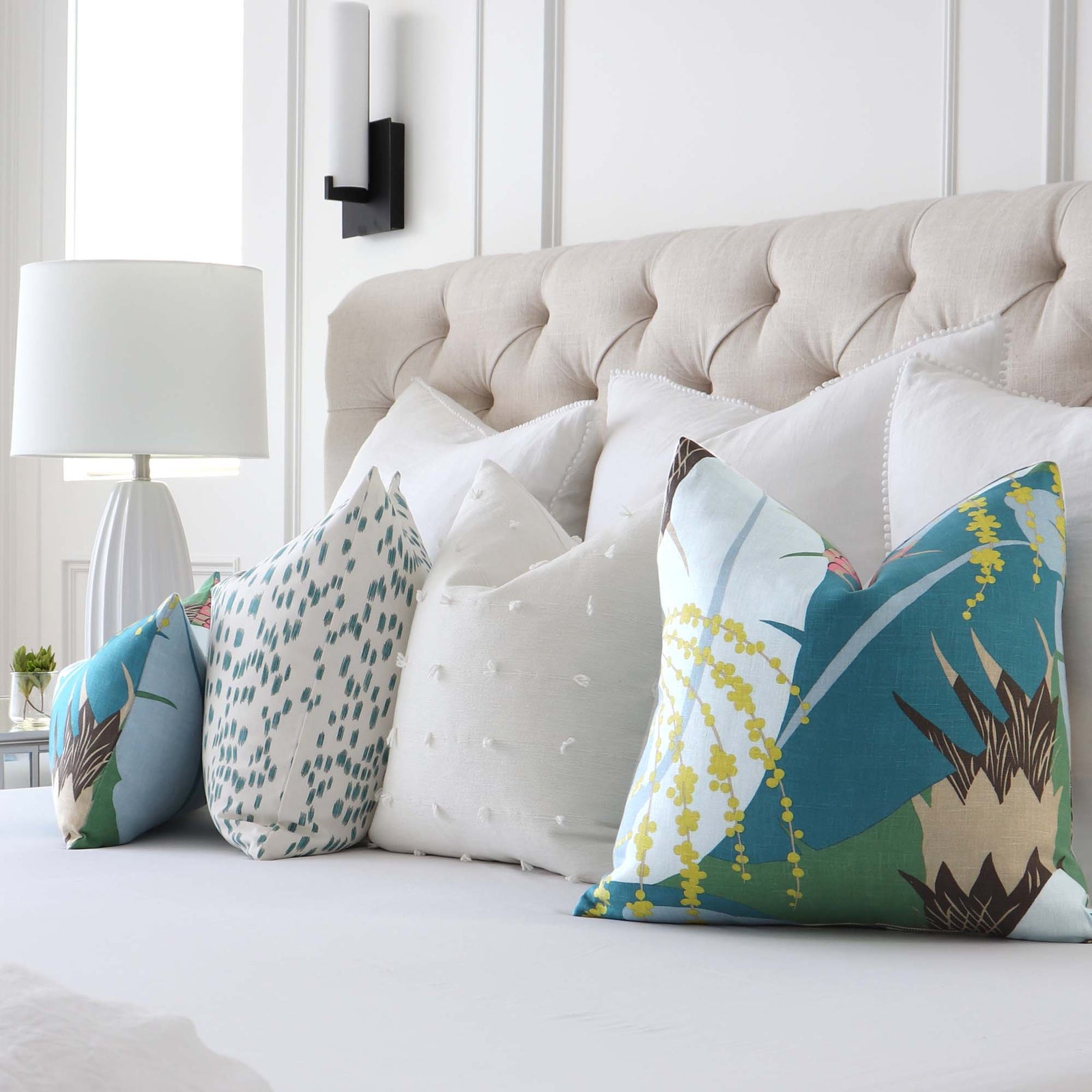 Peacock blue pillow sale