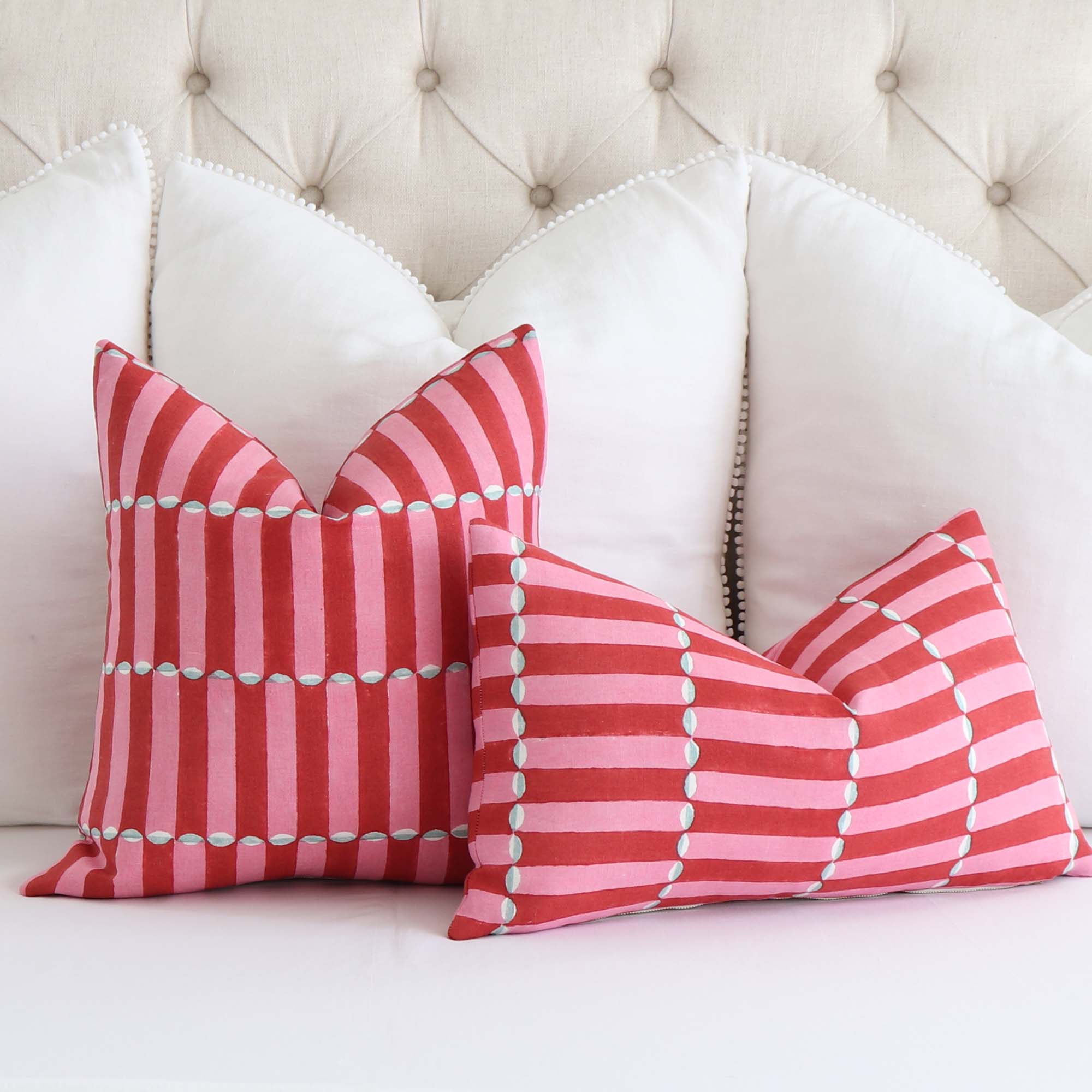 Performance Formentera Blush Pink Textured Throw Pillow - Chloe & Olive