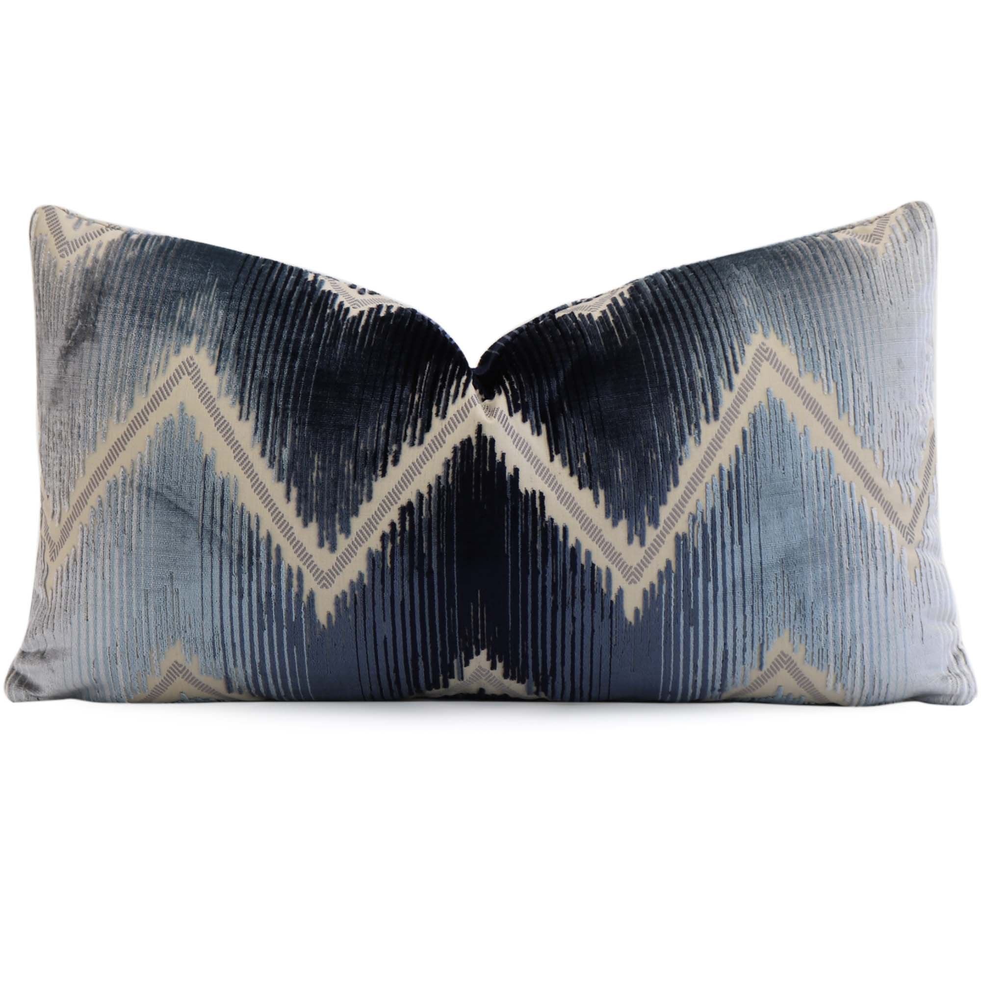 Silver Orchid Shearer Velvet Dark Blue Throw Decorative Pillow - Pillow Covers