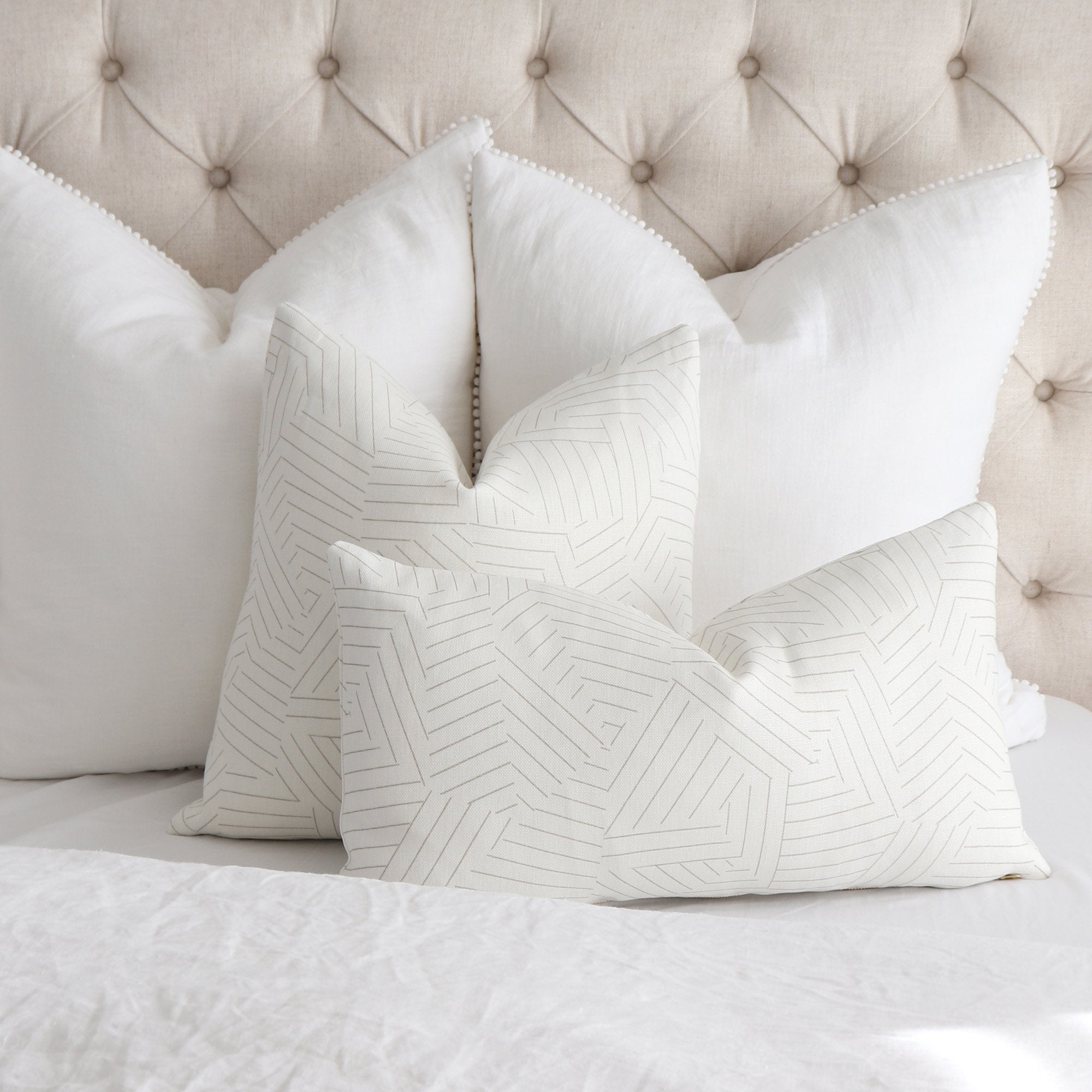 Long Lumbar Pillow Covers 14x24 14x36 Sand Stripe Pillows -  in 2023