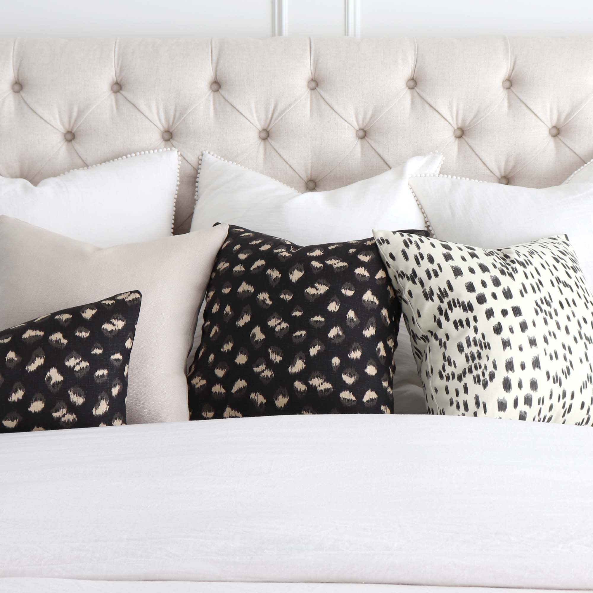 Small Polka Dot Pillow (black and white) Pillows