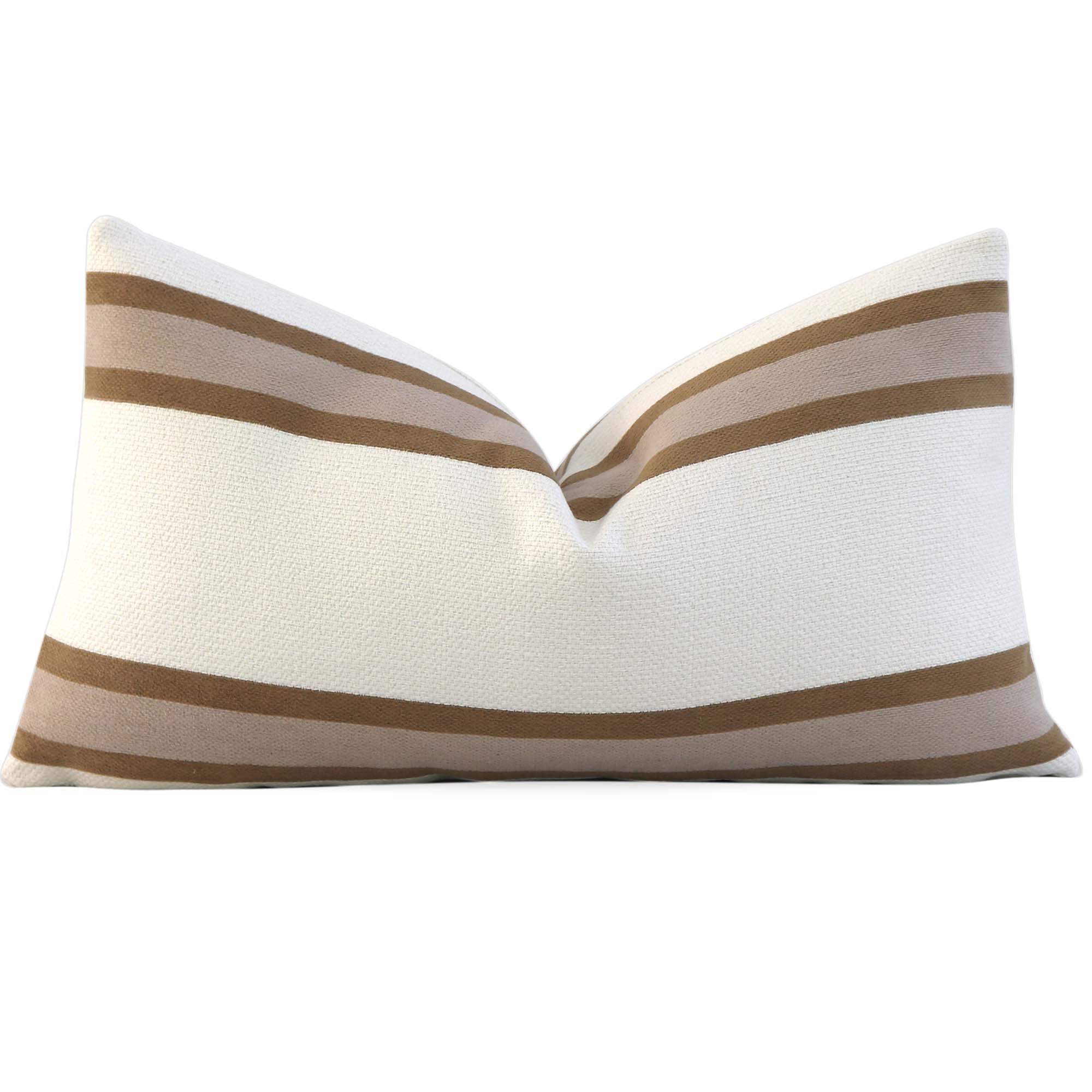 Striped Simpatico Terracotta Throw Pillow Cover by Chloe & Olive