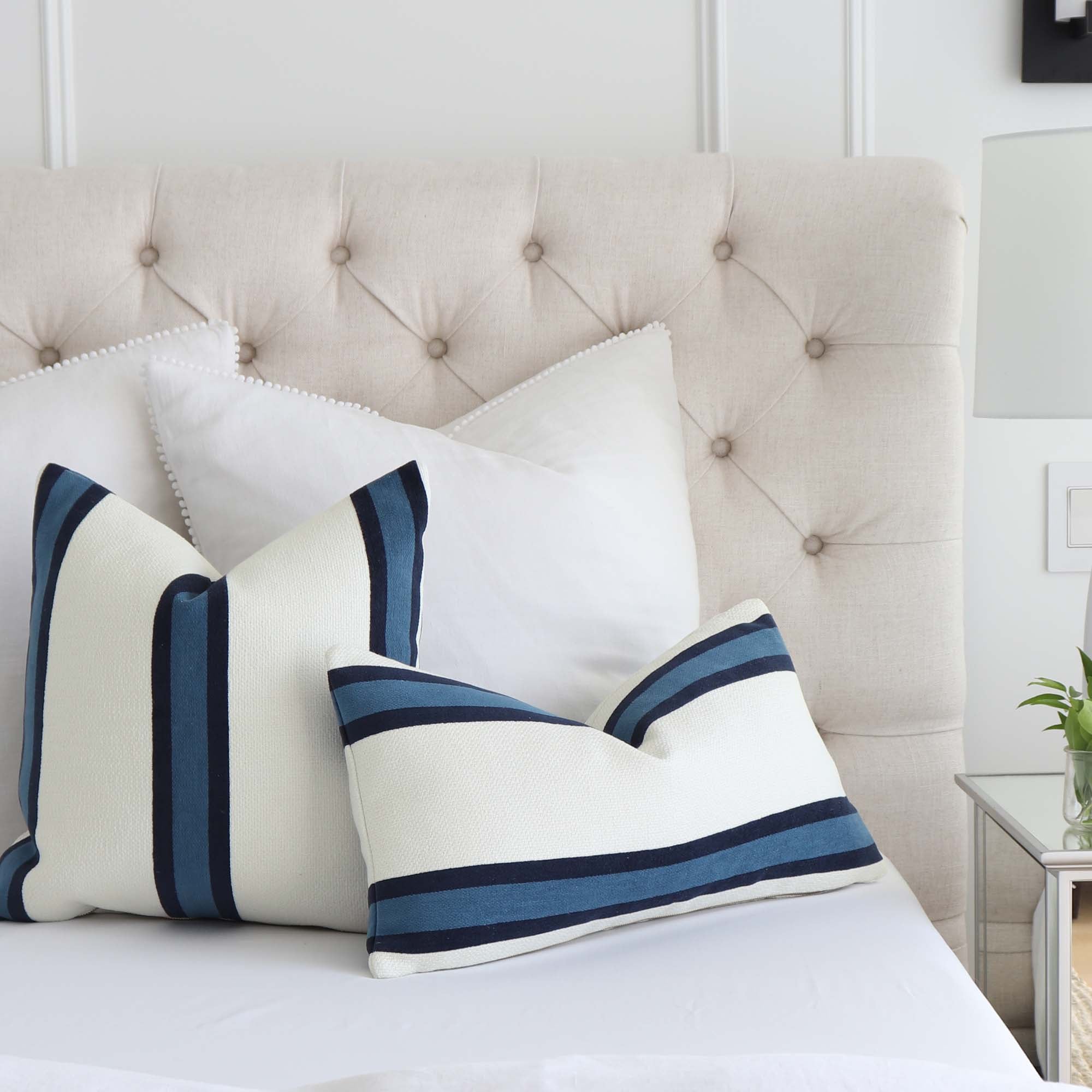 Louis Vuitton Graphical Beach Throw Pillow w/ Tags - Blue Pillows
