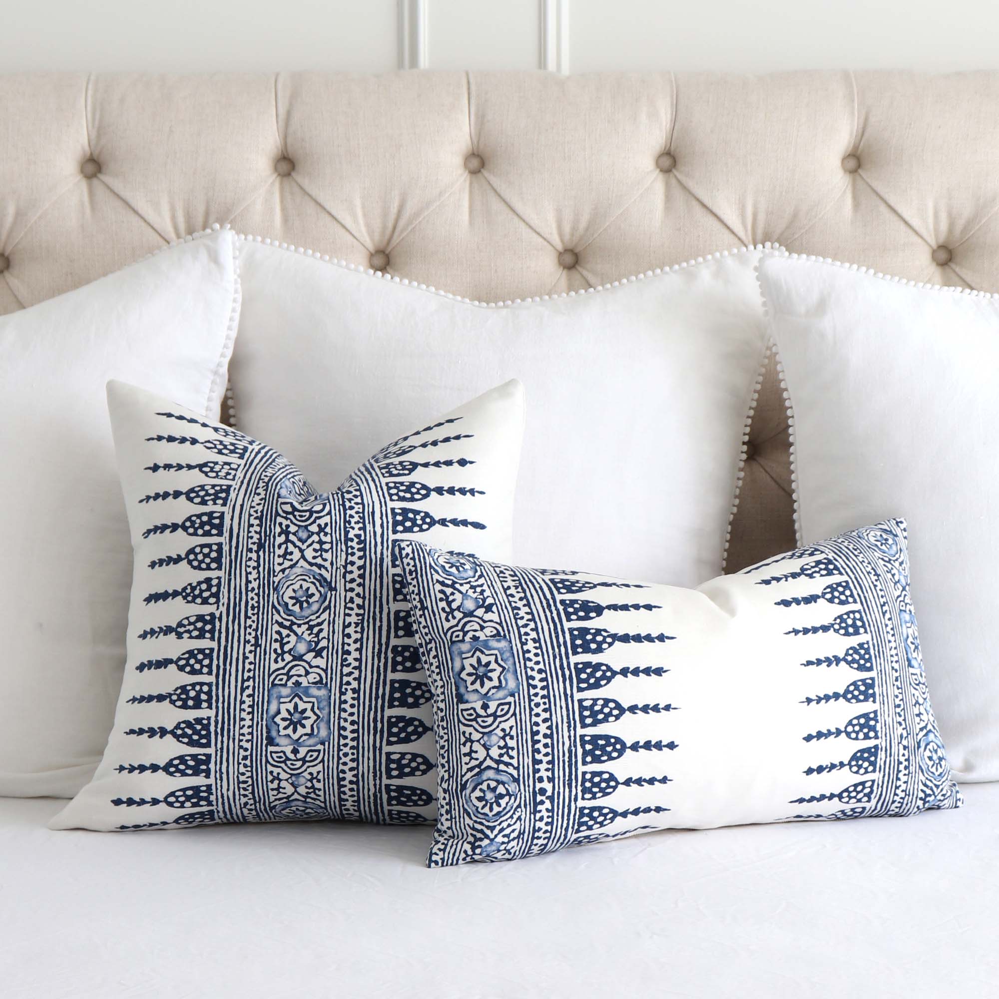 Thibaut Javanese Stripe Navy Blue Throw Pillow Cover | Chloe and ...