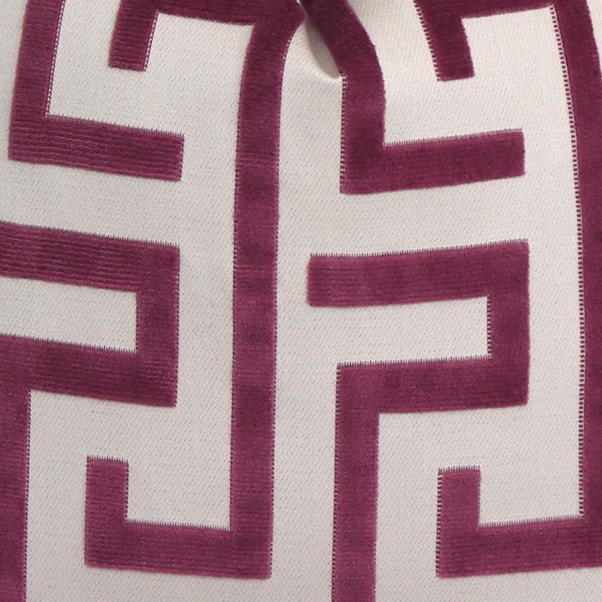 Pink Cream Trellis Velvet Throw Pillow Cover