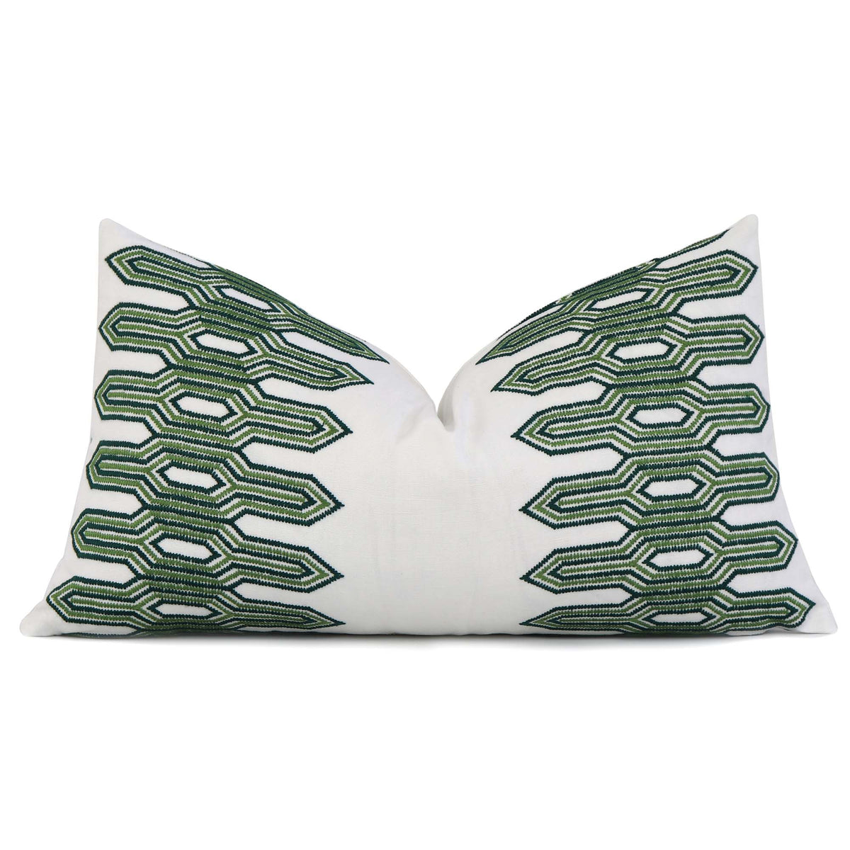 Terra Embroidered Green Pillow - Revibe Designs