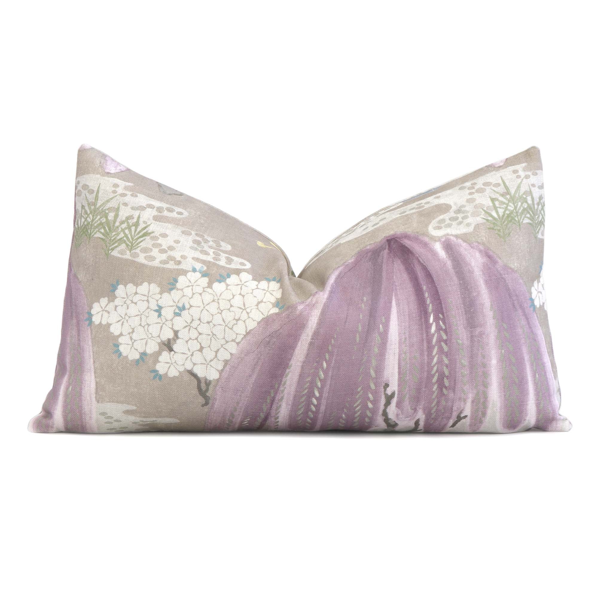Applique Silk Embroidery - Malva Pillow Clouds and flowers- Mauve – SIMEONA  LEONA