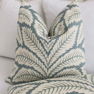 Modern Brunschwig Fils Talavera Aqua Blue Fern Designer Throw Pillow -  Chloe & Olive