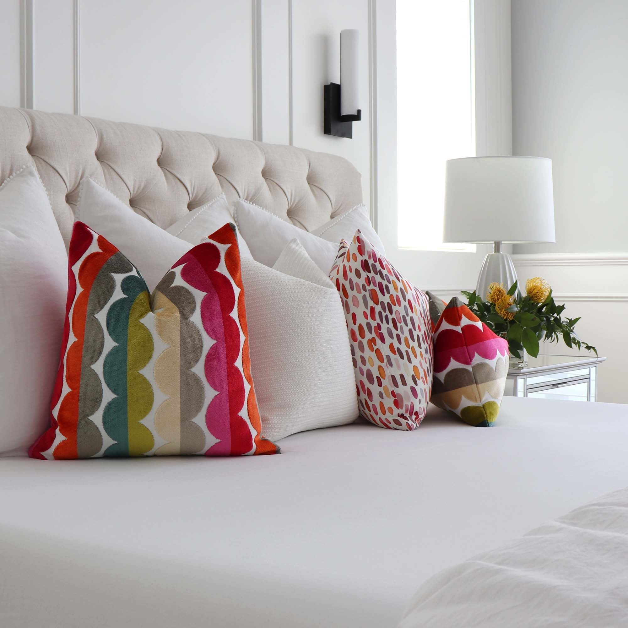 Extra Long Lumbar Pillow Cover, Large Lumbar Pillow Case, Coral Oversized  Lumbar Pillow for Bed, Long Bed Velvet Lumbar Pillow With Fringe 
