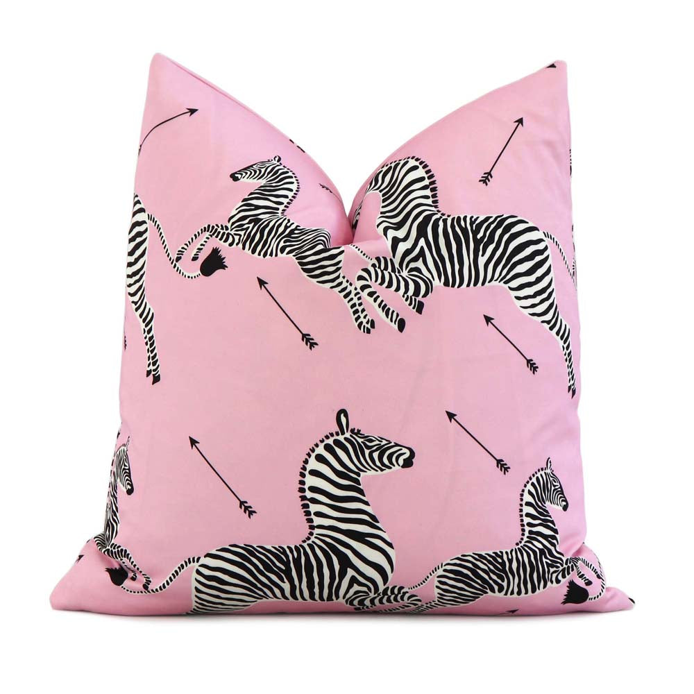 Zebra Print Pillow, Decorative Bed Pillows, Pink and Purple Floral