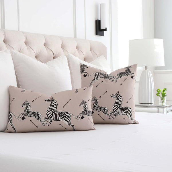 Prancing Zebra Petite Throw Pillows in Sand Chloe Olive